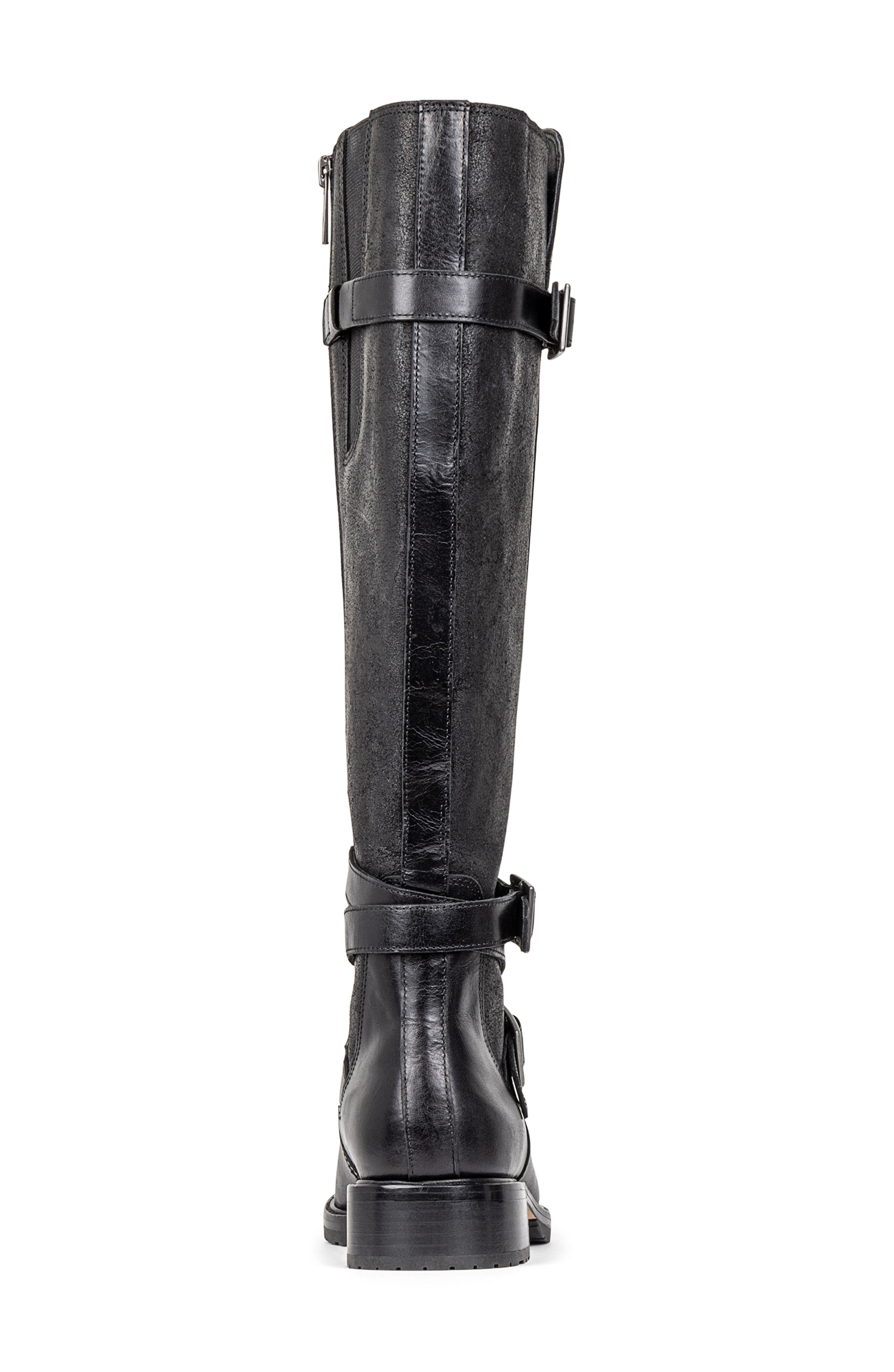 Donald Pliner Carlota Knee High Moto Boot, Alternate, color, Black