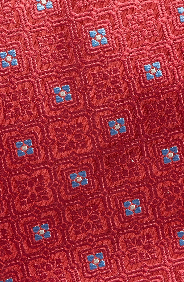 Canali Medallion Silk Tie, Alternate, color, Bright Red