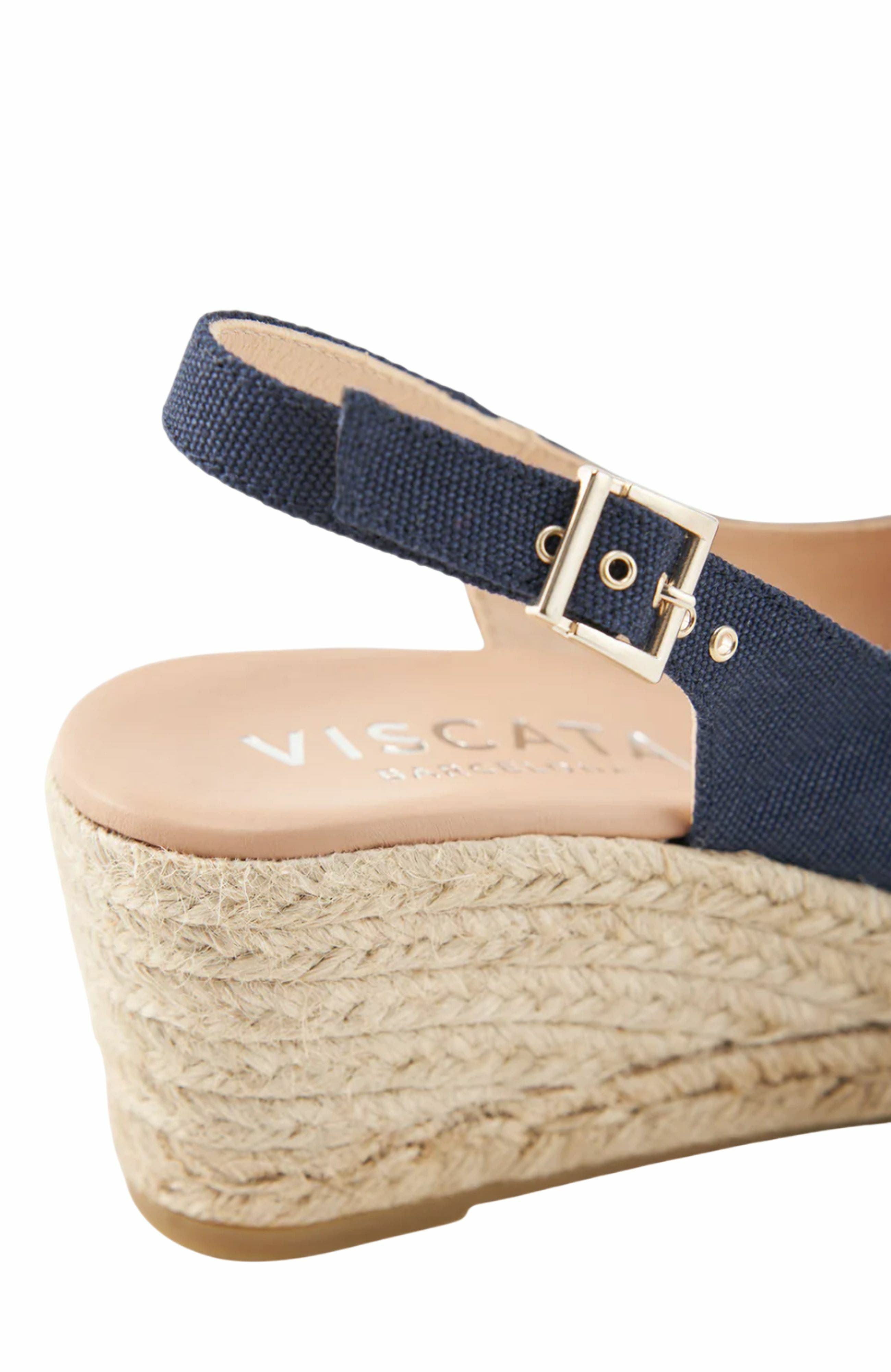 Gavina Canvas Espadrille Sandal Wedges, Alternate, color, Navy Blue