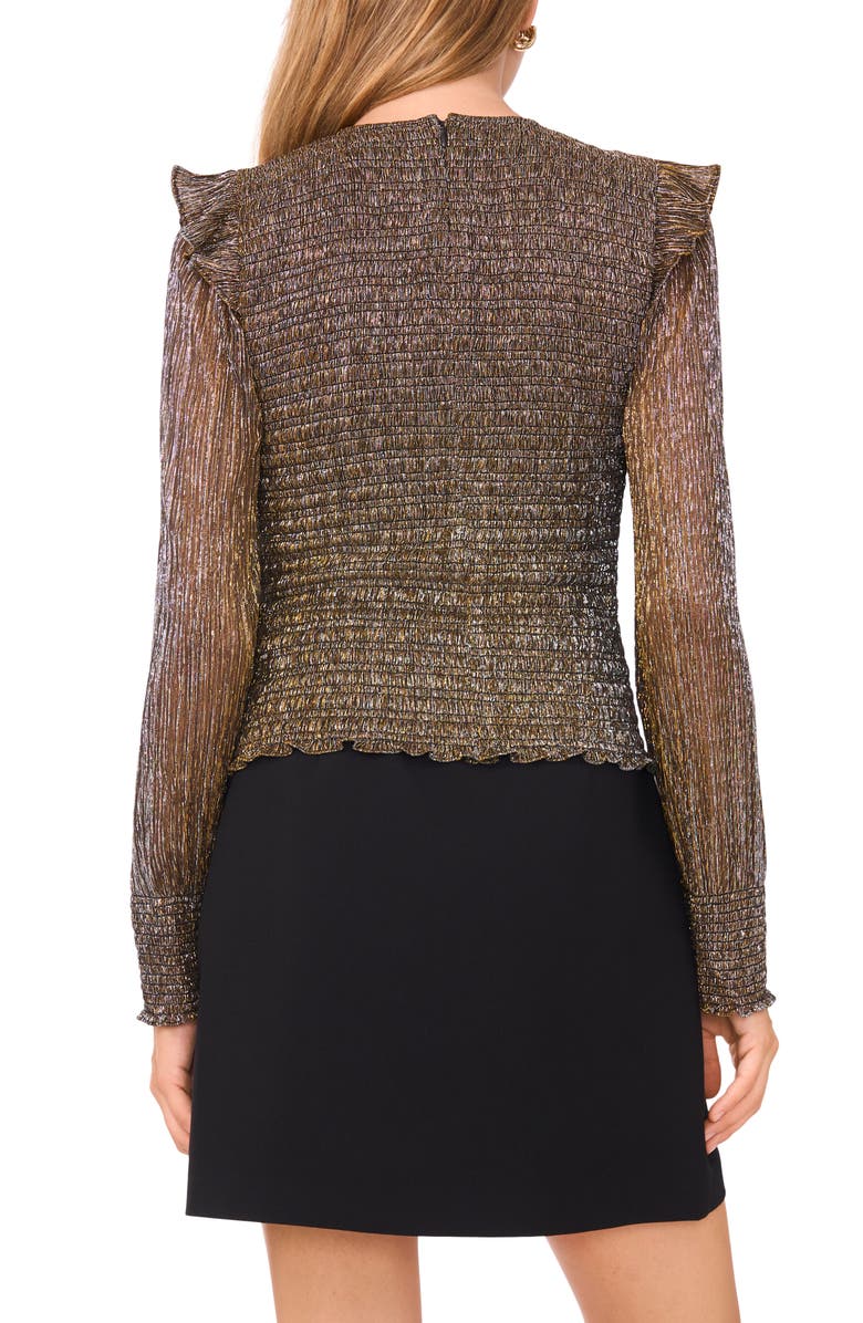 1.STATE Sheer Shoulder Long Sleeve Blouse, Alternate, color, Rich Black