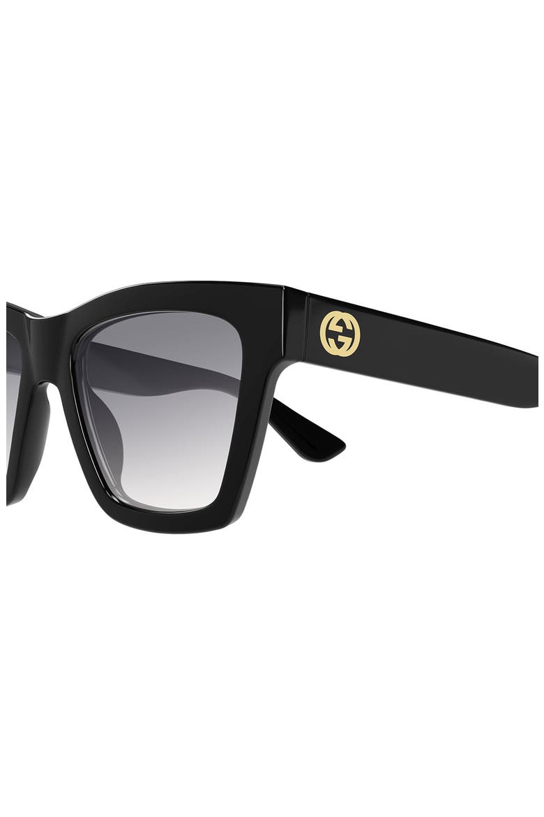 54mm Gradient Cat Eye Sunglasses, Alternate, color, BLACK