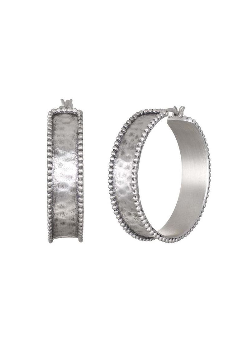 Bold Spirit Silver Hoop Earrings, Main, color, Silver