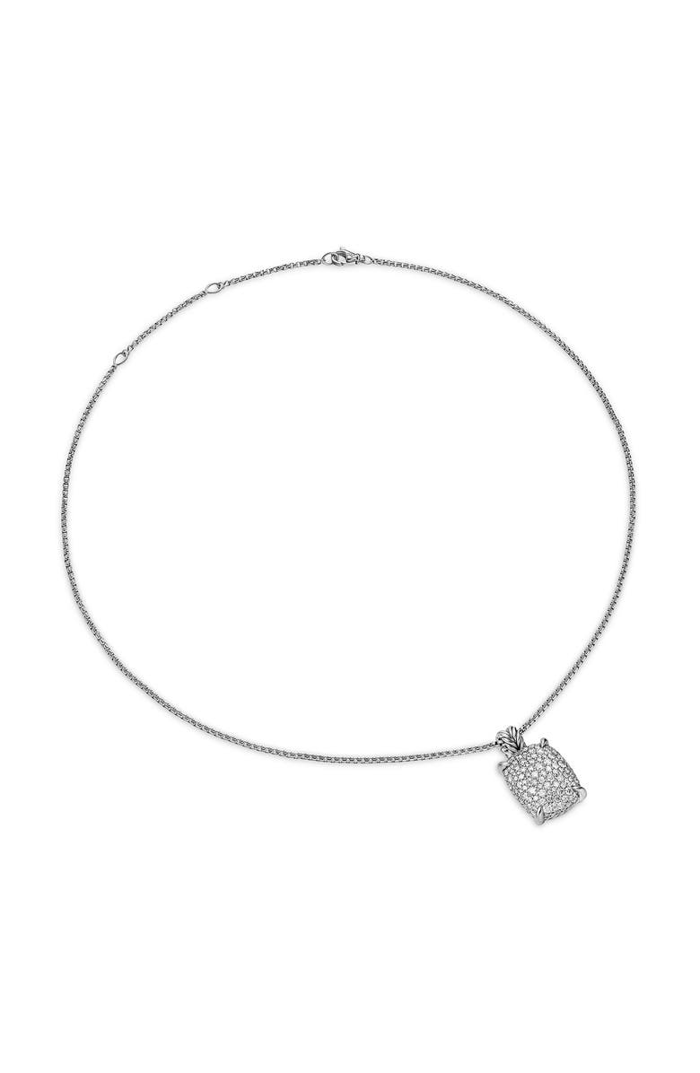 David Yurman Chatelaine Elongated Pendant Necklace in Sterling Silver with Diamonds, Alternate, color, Silver Pave