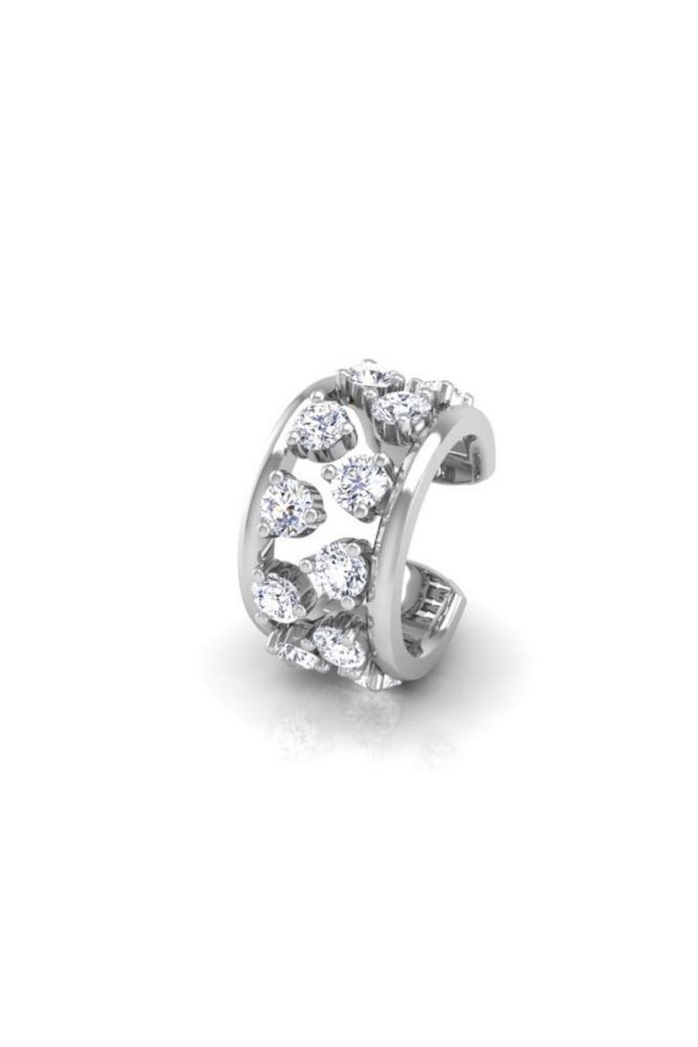 Double-Wave Mid Ear Cuff, Main, color, Silver