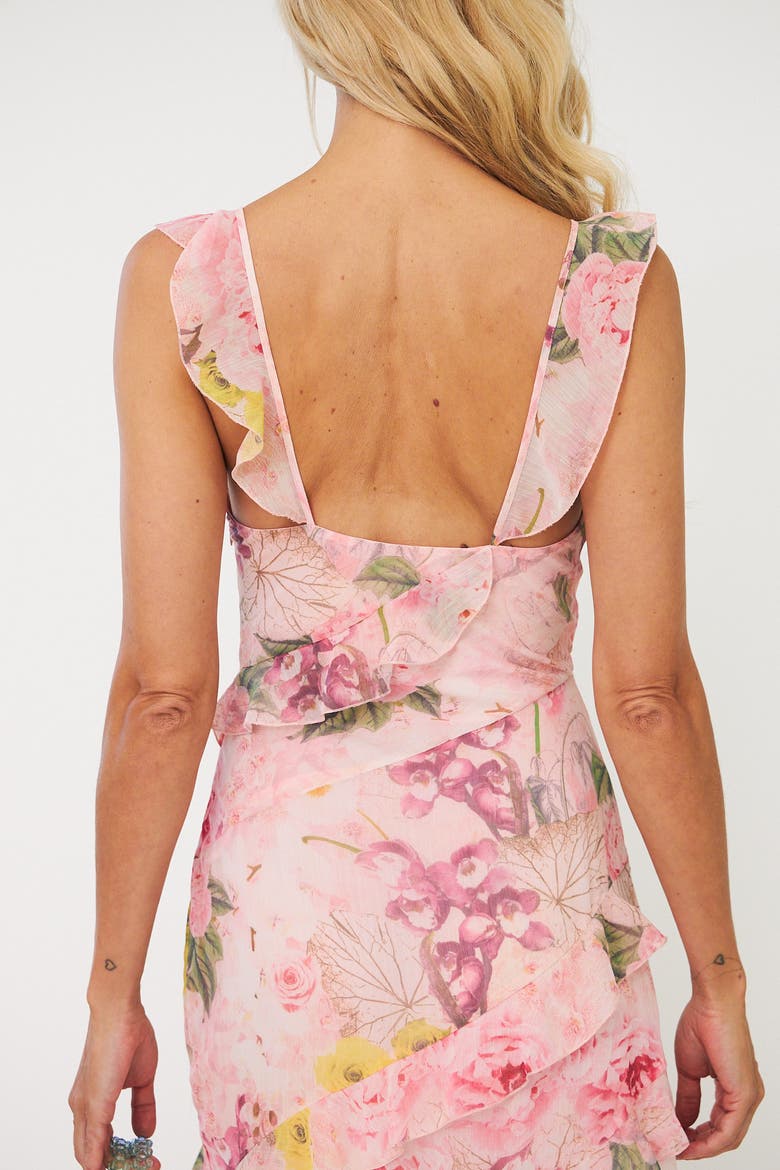 Levinecras Floral Ruffle Maxi Dress, Alternate, color, Floral Garden