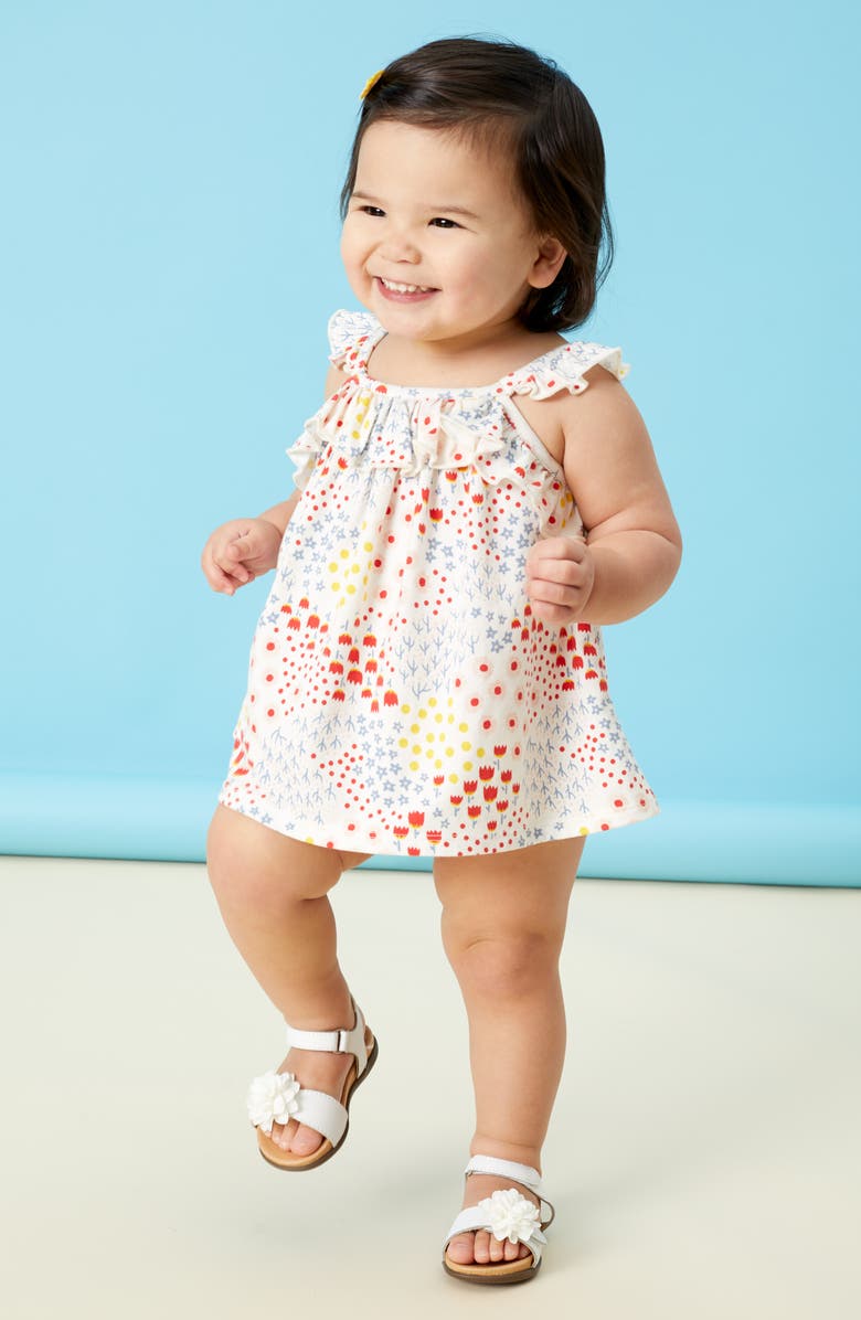 Tucker + Tate Ruffle Stripe Romper, Alternate, color, 