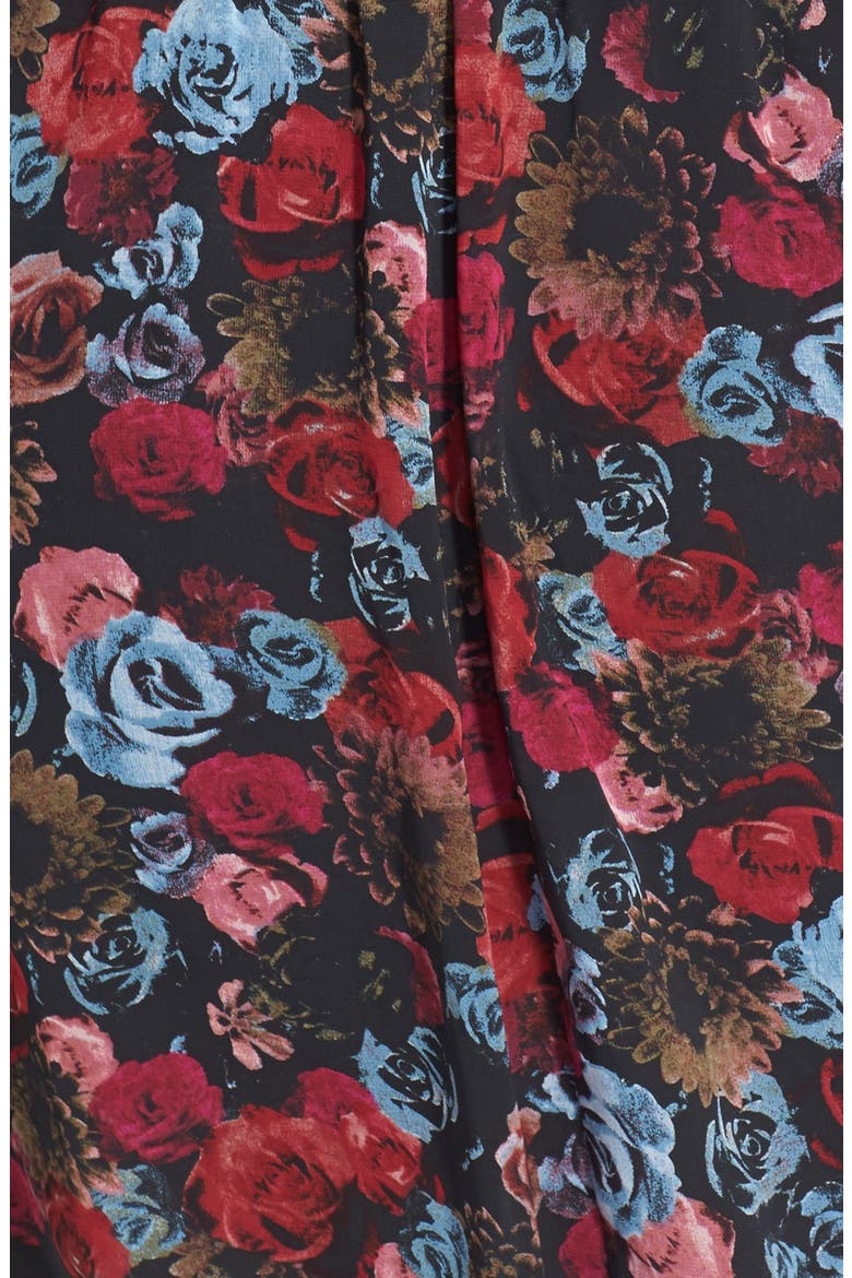 BB Dakota 'Jenkins' Floral Print Shirtdress, Alternate, color, BLACK