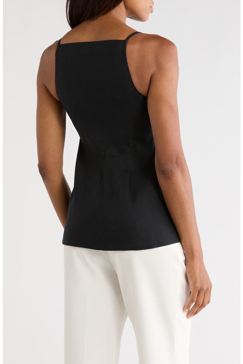 Beatrice Sleeveless Linen Blend Top, Alternate, color, BLACK