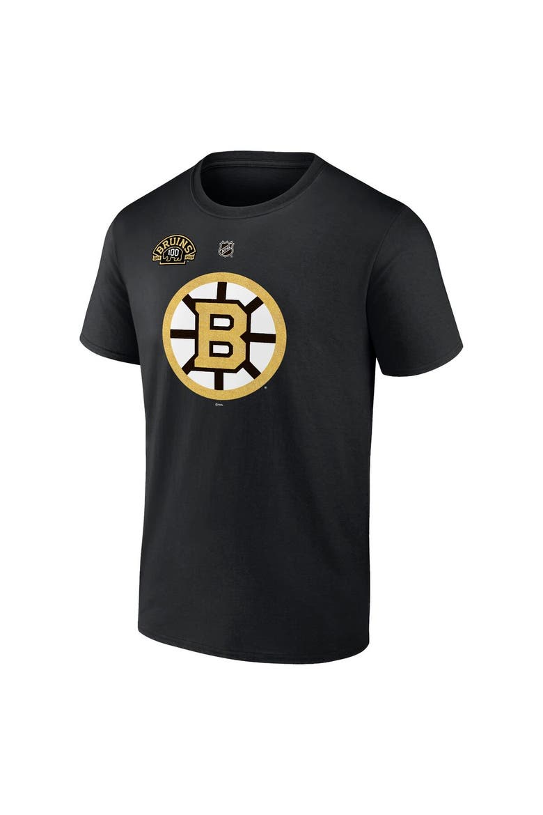 Men's Fanatics Branded Brad Marchand Black Boston Bruins Authentic Stack Name & Number T-Shirt, Alternate, color, Black