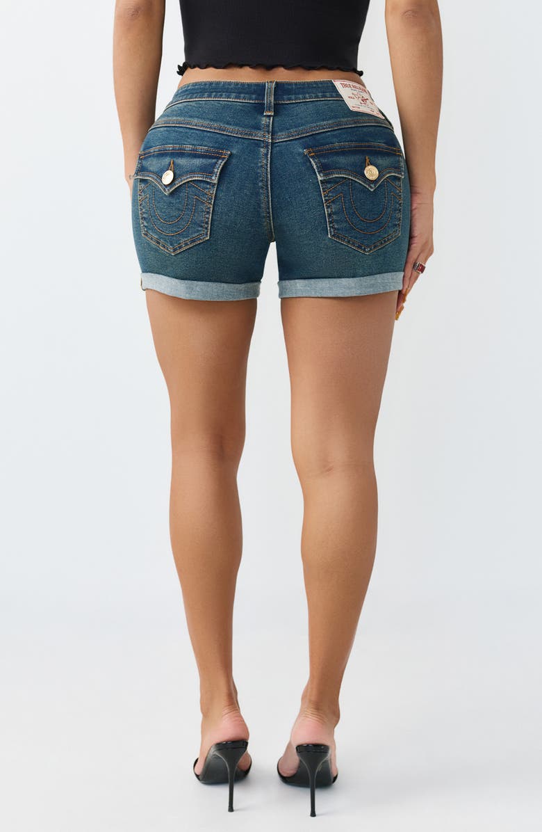 True Religion Jayde Cuffed Jean Shorts, Alternate, color, Dark Thunderbolt