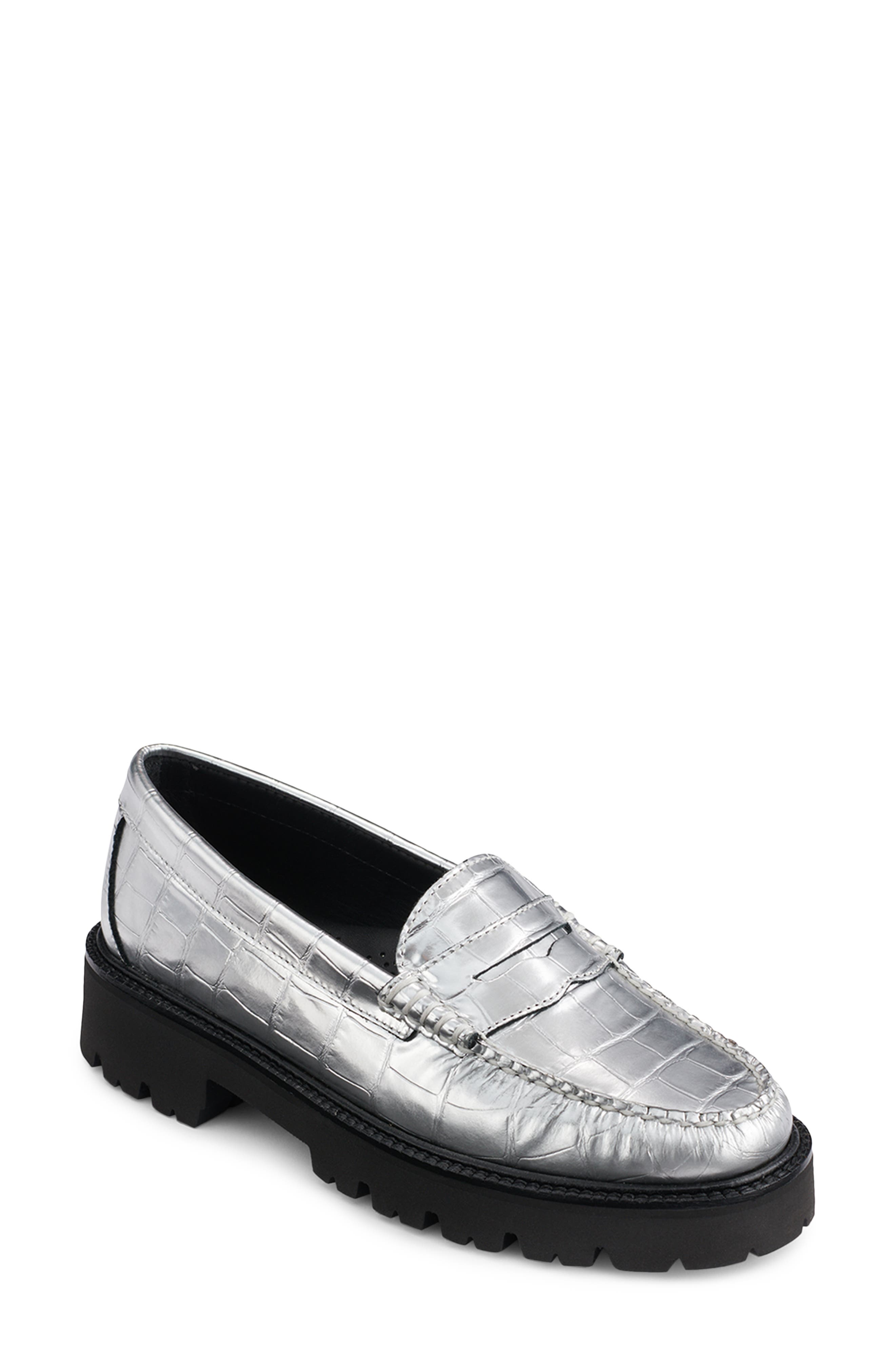 G.H.BASS Whitney Croc Embossed Super Lug Loafer (Women) | Nordstrom