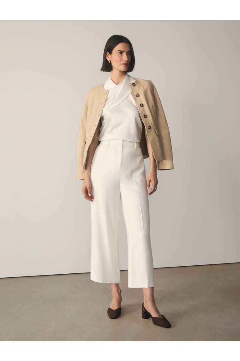 Adelaide High Waist Cropped Trousers, Alternate, color, White