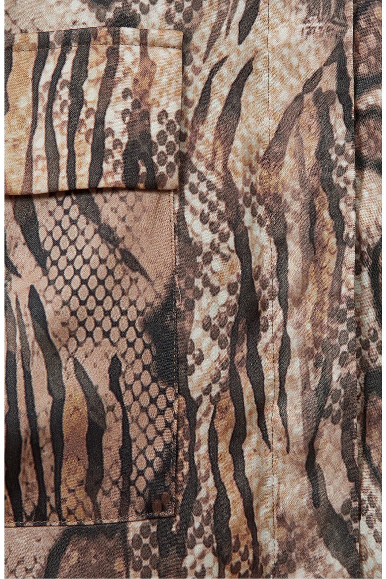 Maya Snake Print Button-Up Shirt, Alternate, color, NEUTRAL