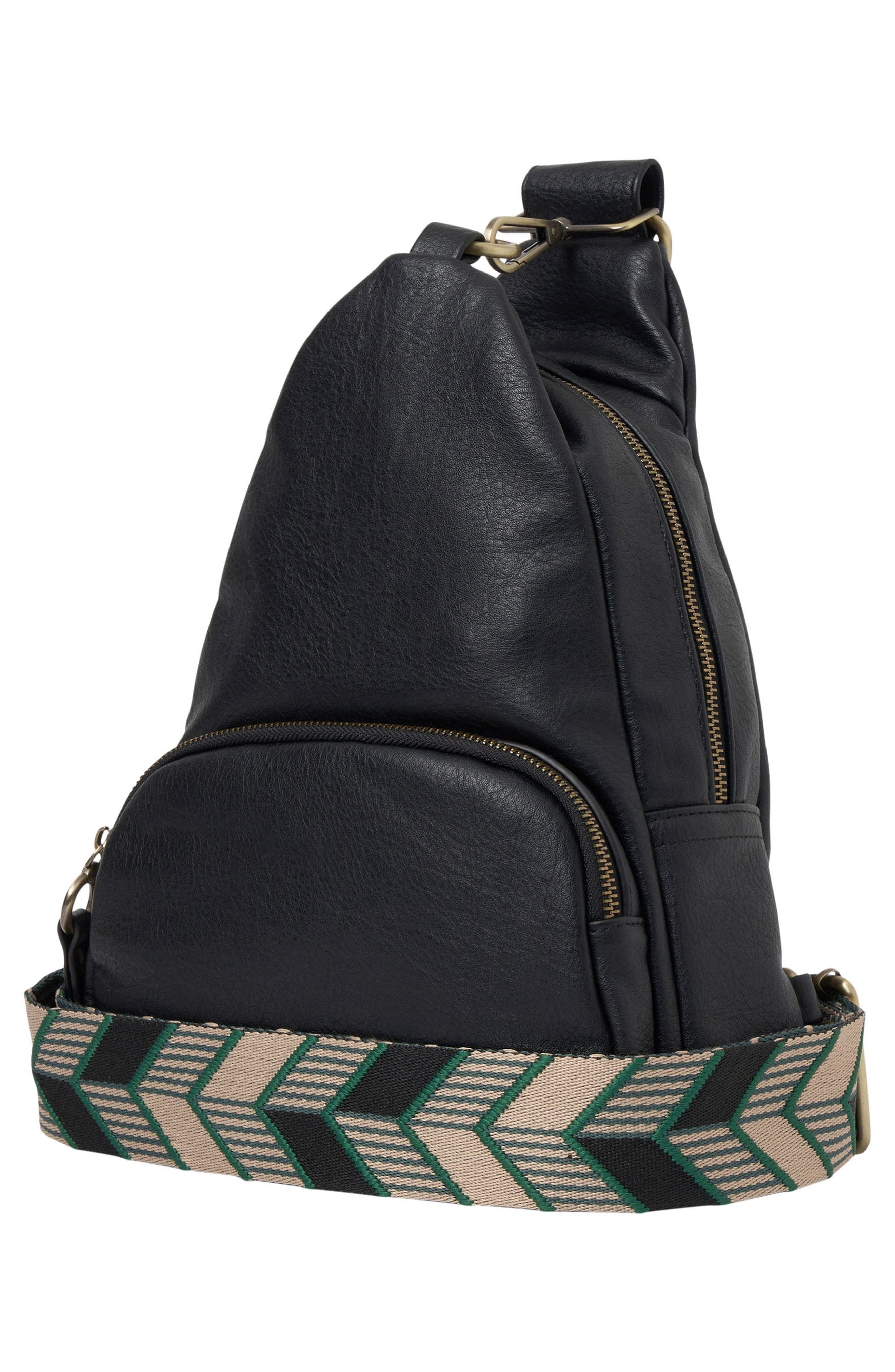 Urban Originals Anything Goes Vegan Leather Sling Bag, Alternate, color, Black