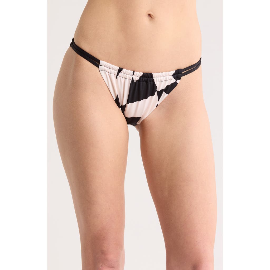 Sanctuary Tunnel Double Strap Hipster Bikini Bottoms In White Sand
