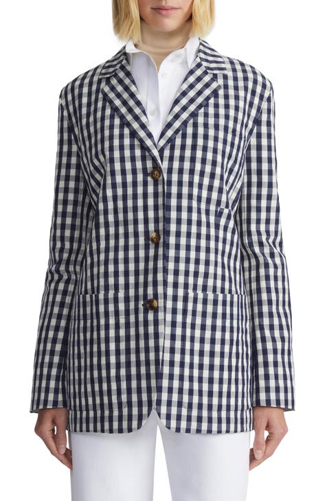 Lafayette 148 New York White Linen Striped Blazer top Women’s size 14