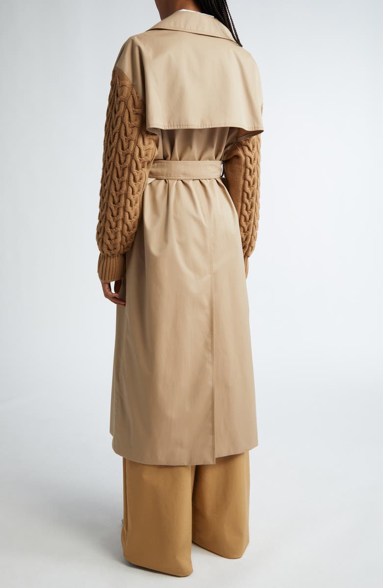 Max Mara Cicladi Mixed Media Wool Blend Coat, Alternate, color,