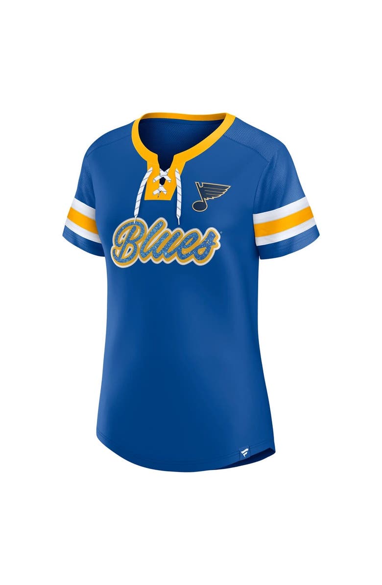 FANATICS Women's Fanatics Blue St. Louis Blues Iconic Athena Lace-Up T-Shirt, Alternate, color, Blue