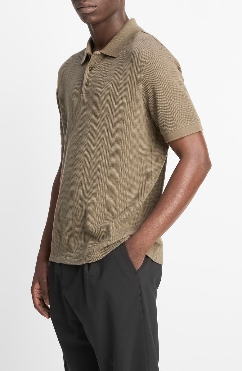 Vince Textured Stretch Cotton Polo, Alternate, color, Dome