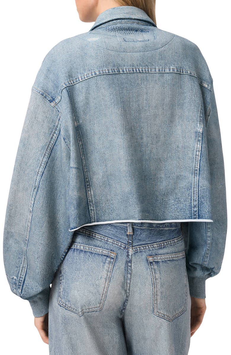 AllSaints Anders Crop French Terry Illusion Shacket, Alternate, color, Illusion Indigo