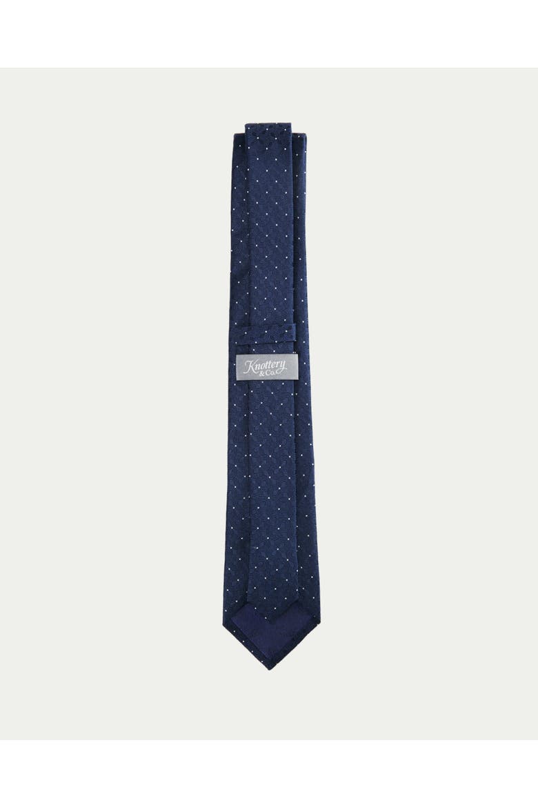 Seigaiha Silk Jacquard Tie, Alternate, color, Navy