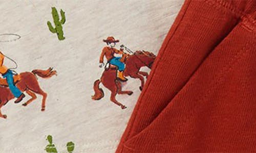 Hatley On The Ranch Print Long Sleeve T-shirt & Sweatpants Set In Red