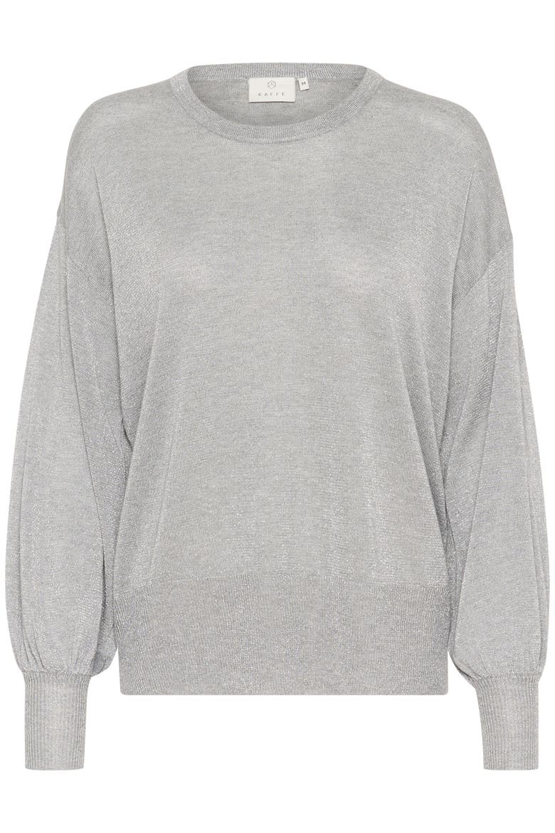 KAankra Shimmer Knit Round Neck Pullover, Alternate, color, Grey Melange