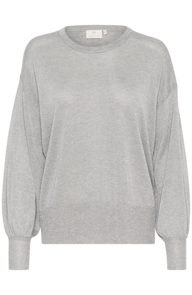 Kaffe KAankra Shimmer Knit Round Neck Pullover, Alternate, color, Grey Melange