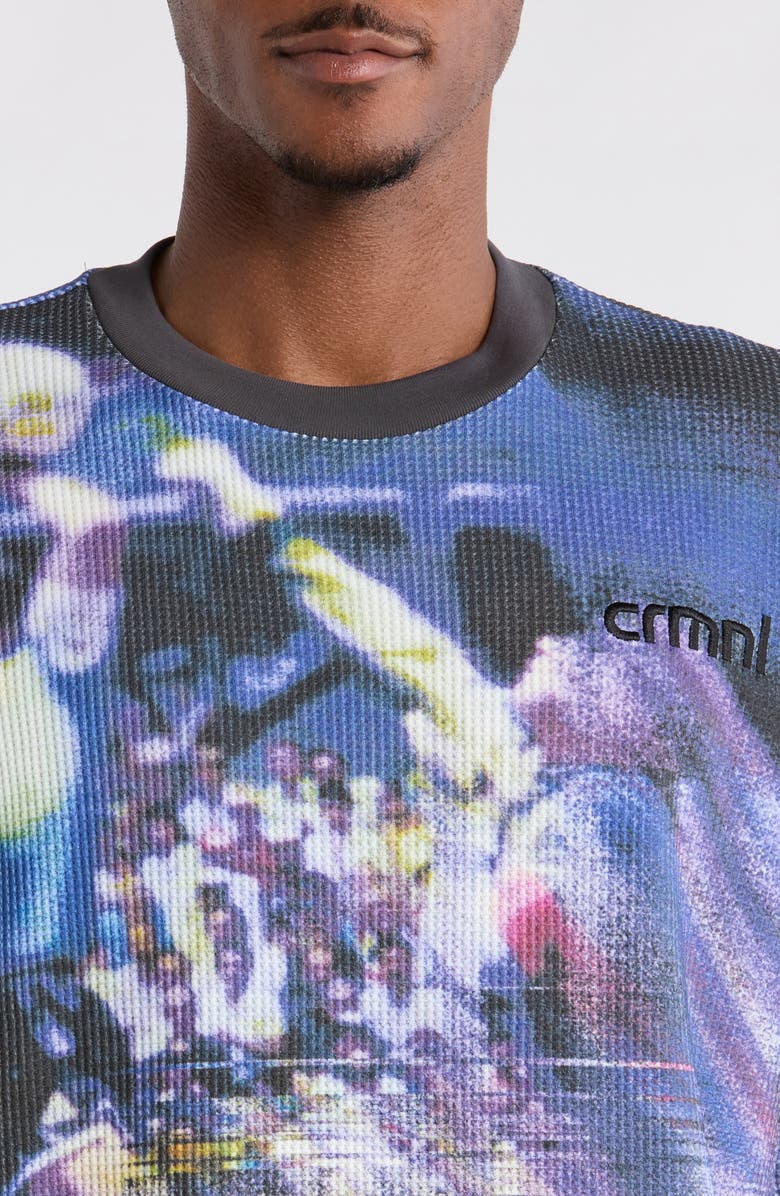 CRIMINAL DAMAGE Hand of God Graphic Waffle Knit T-Shirt, Alternate, color, Blue Multi