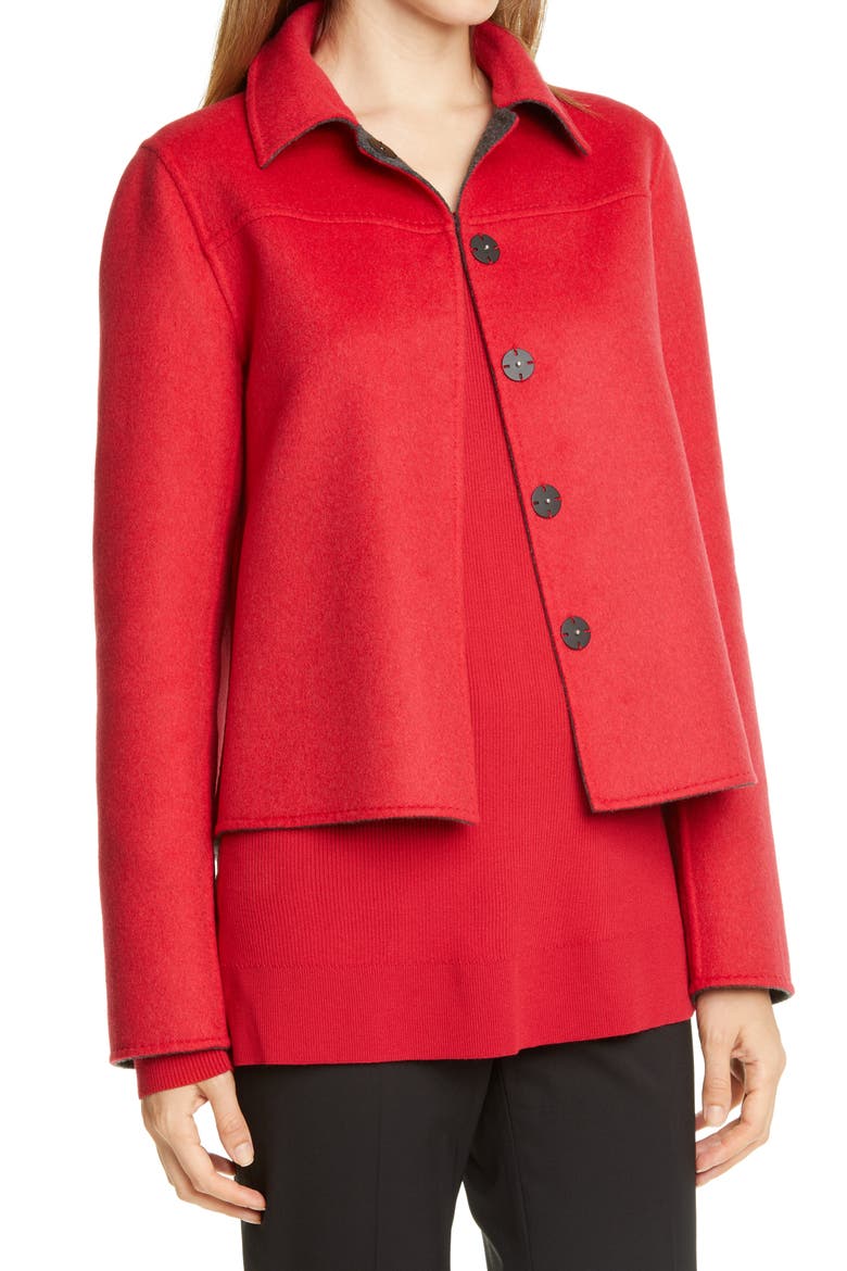 Tomasa Double Face Wool & Cashmere Jacket, Alternate, color, SMOKE MELANGE/ SPARK