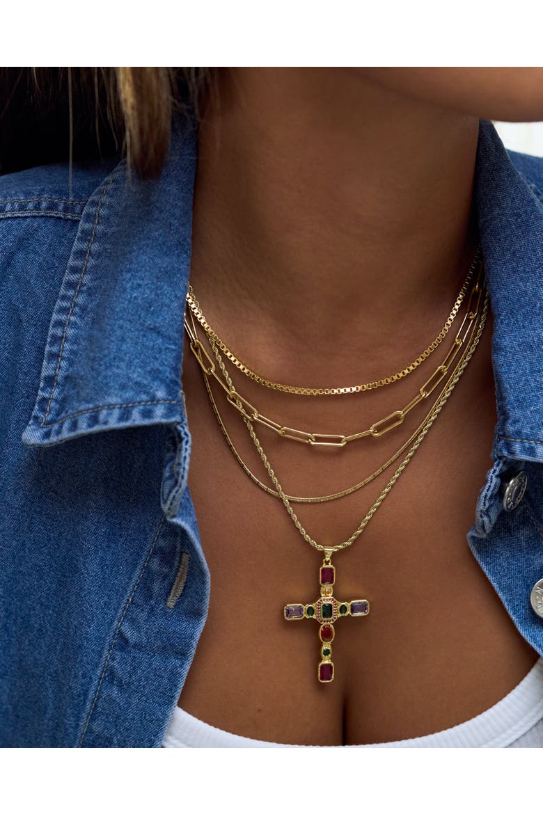 Dallas Necklace, Alternate, color, Gold
