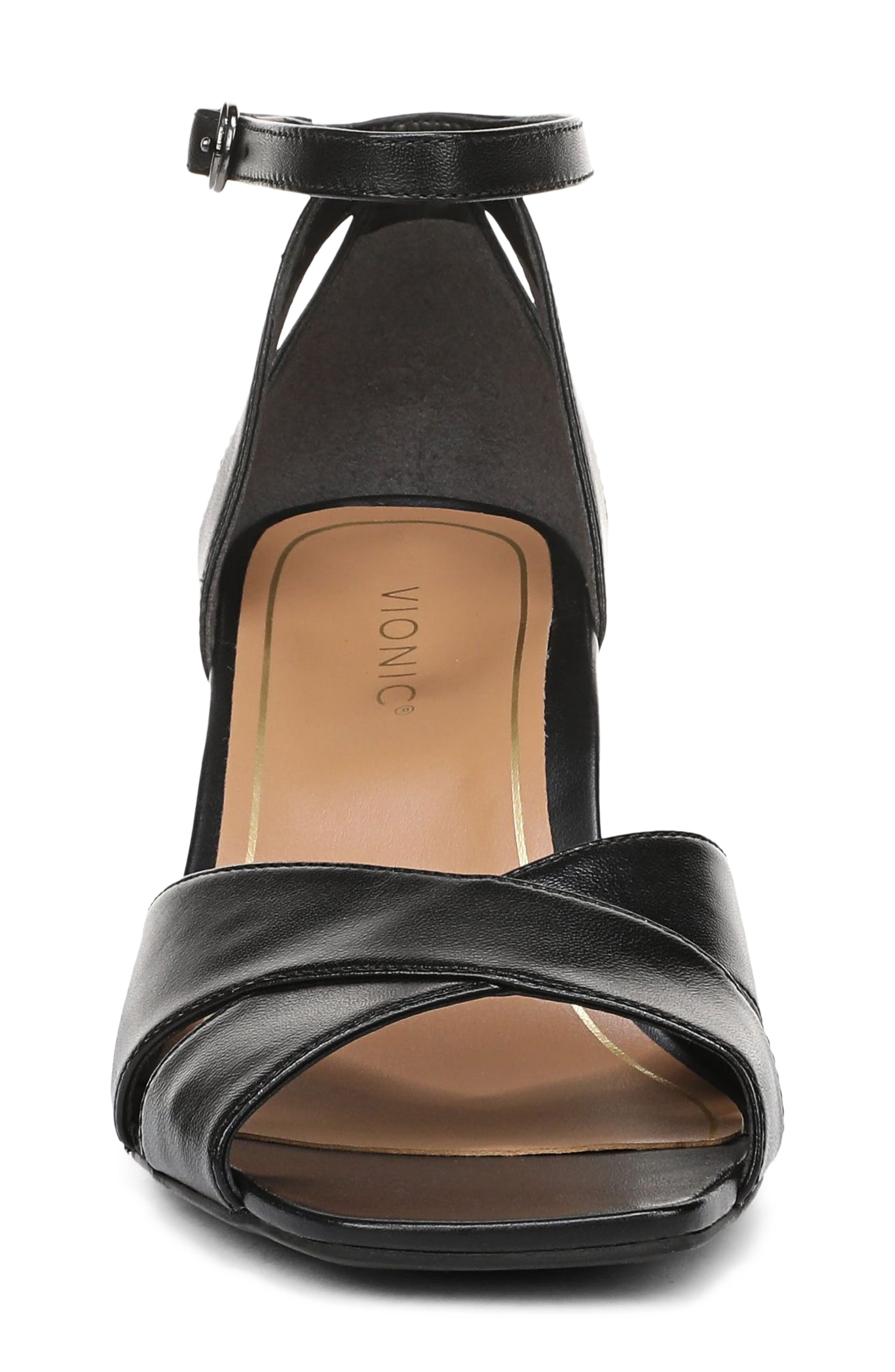 Vionic Charmaine Sandal, Alternate, color, Black Leather