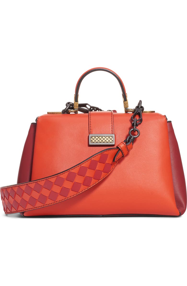 Bottega Veneta Small Piazza Bicolor Leather Handbag, Alternate, color,