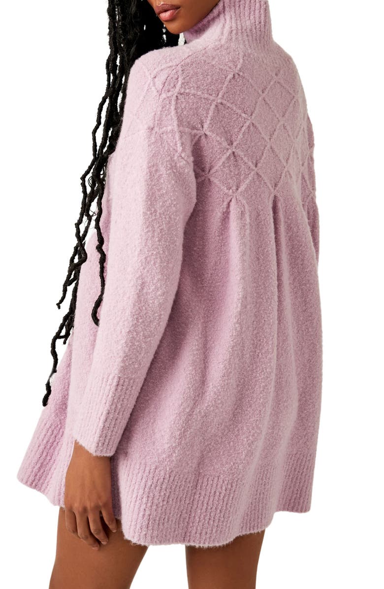 Free People Jaci Long Sleeve Mock Neck Sweater Dress, Alternate, color, Lavender