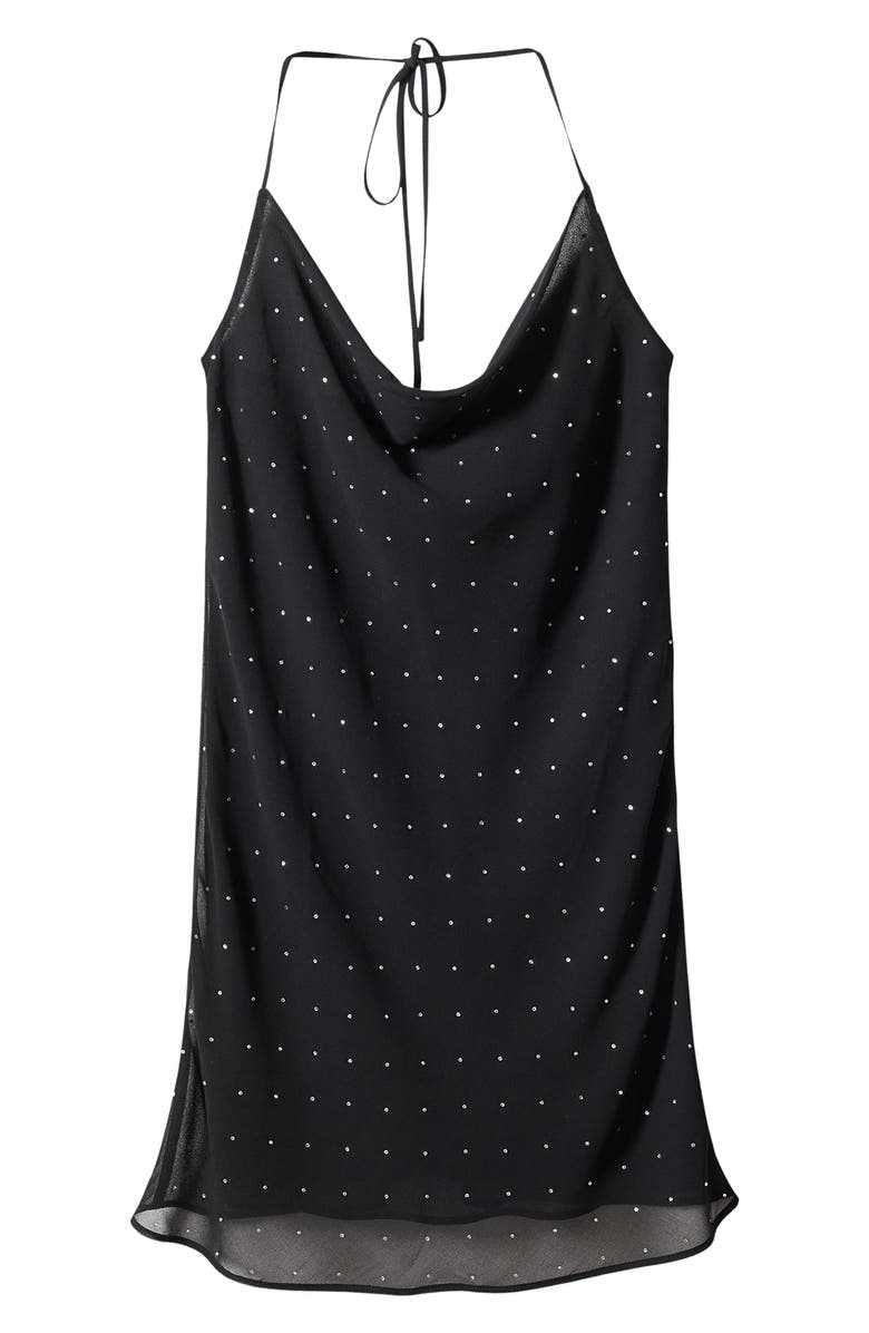 MANGO Rhinestone Halter Dress, Alternate, color,