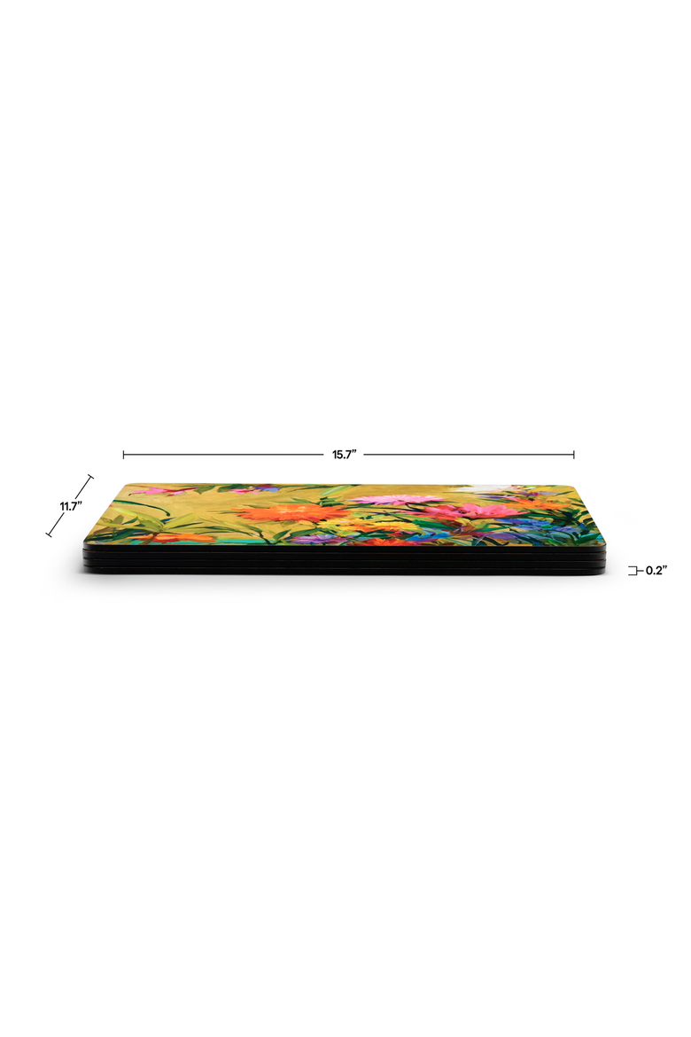 Martha's Choice Set of 4 Cork Back Placemats, Alternate, color, Multi