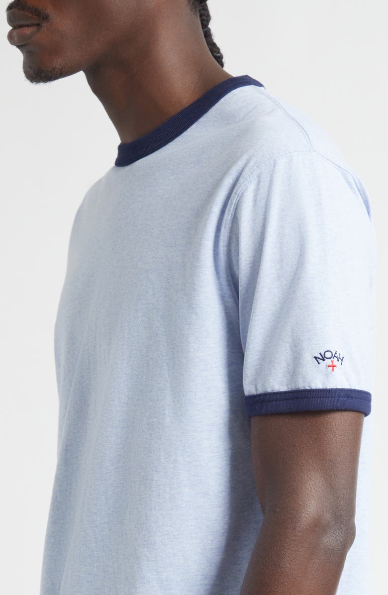 Noah Core Logo Heathered Ringer T-Shirt, Alternate, color, Blue