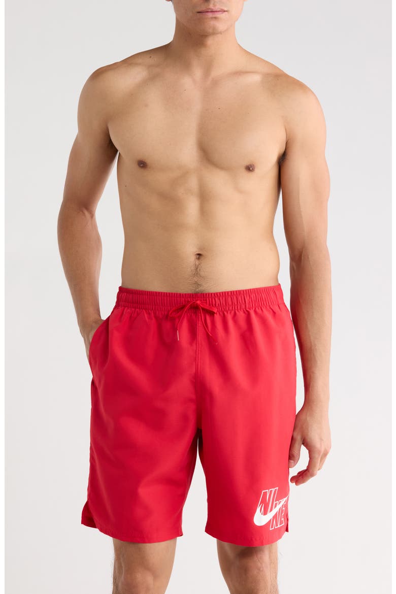 9-Inch Volley Swim Trunks, Main, color, UNIVERSITY RED