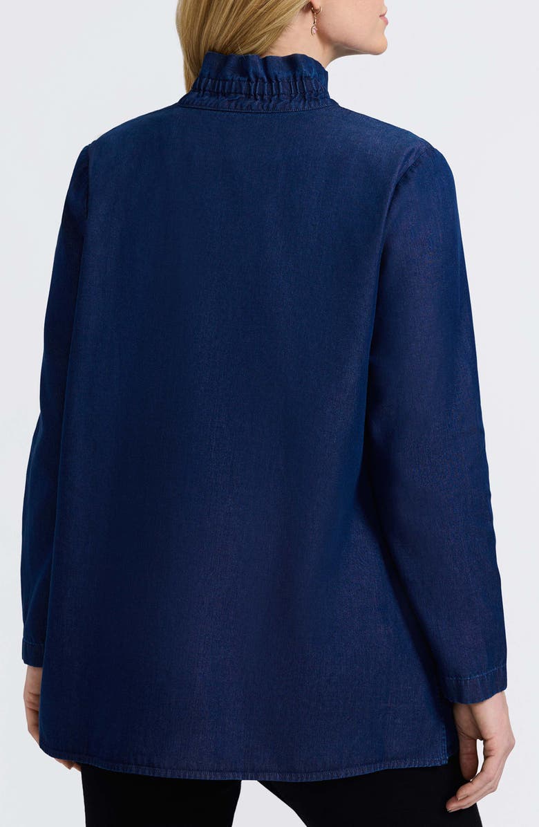 Foxcroft Carolina Denim Button-Up Shirt, Alternate, color, Dark Wash