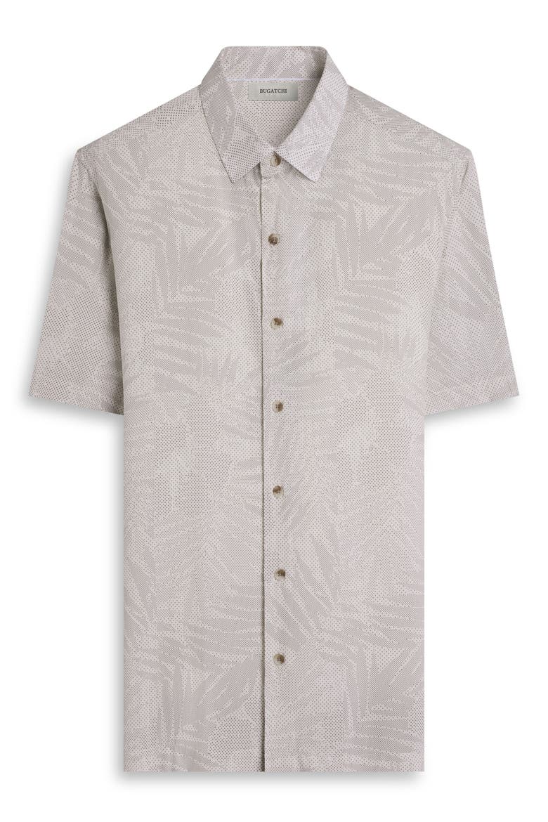 Vero Shaped Fit Microdot Short Sleeve Button-Up Shirt, Alternate, color, WHITE