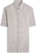 Bugatchi Vero Shaped Fit Microdot Short Sleeve Button-Up Shirt