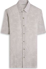 Bugatchi Vero Shaped Fit Microdot Short Sleeve Button-Up Shirt