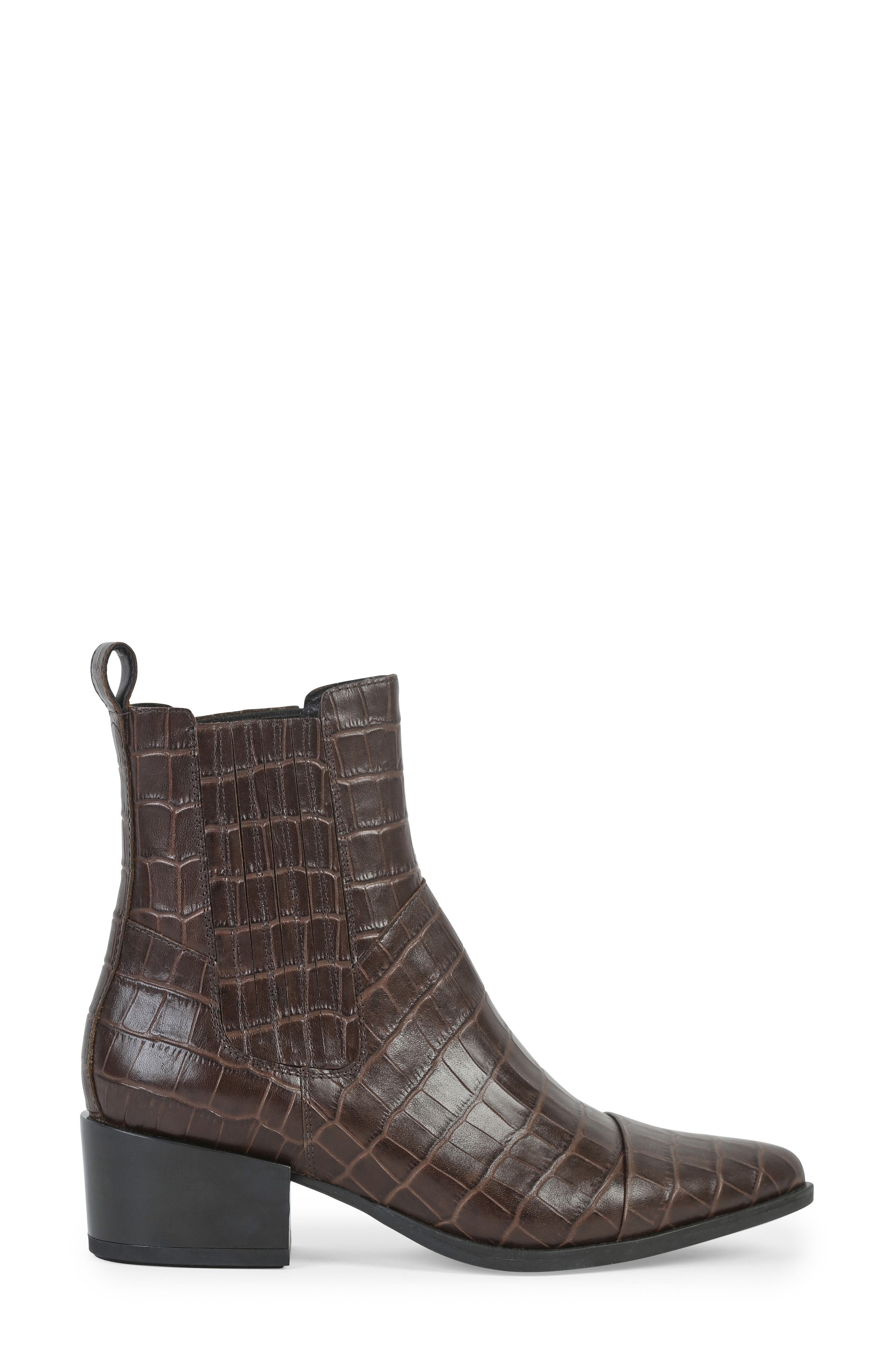 Marja Cap Toe Bootie, Alternate, color, BROWN CROC LEATHER