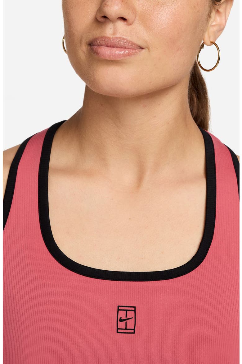 Dri-FIT Rib Tank Top, Alternate, color, SEA CORAL/ BLACK