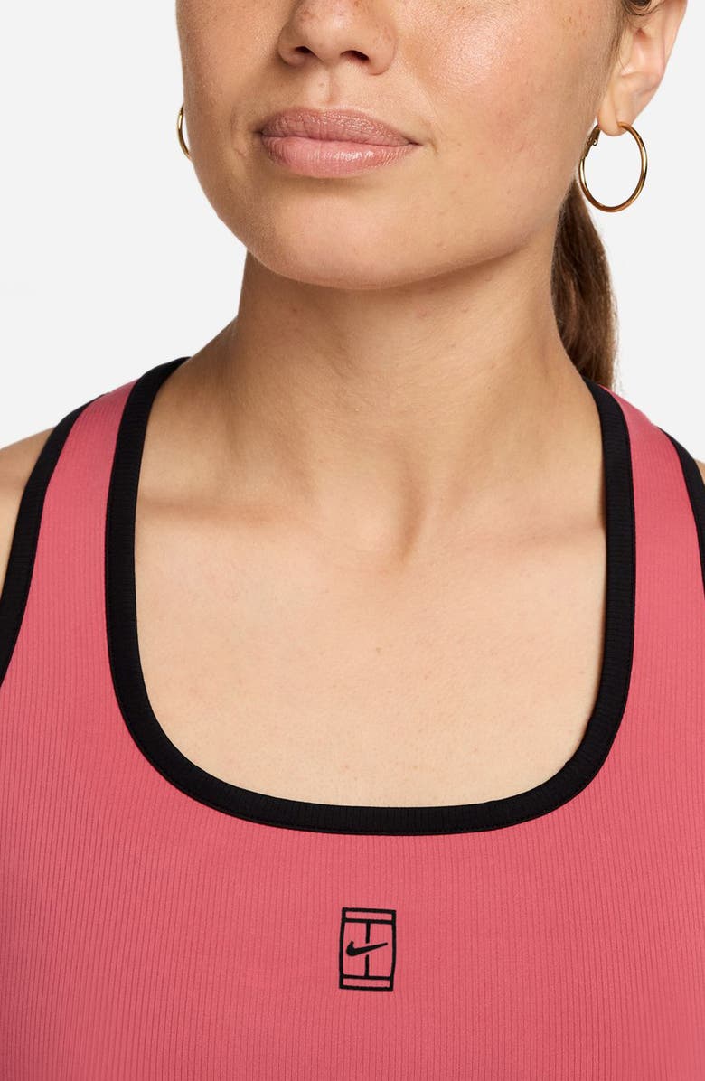 Nike Dri-FIT Rib Tank Top, Alternate, color, Sea Coral/ Black