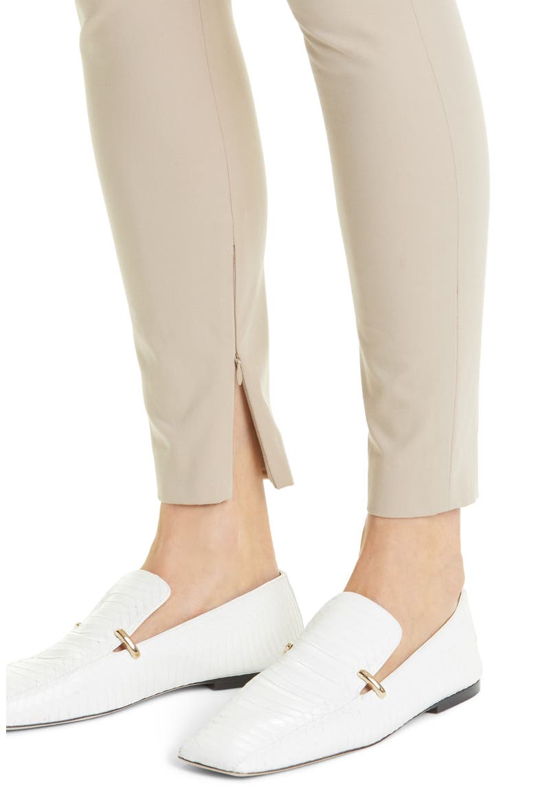 Ankle Zip Stretch Gabardine Pants, Alternate, color, BEIGE