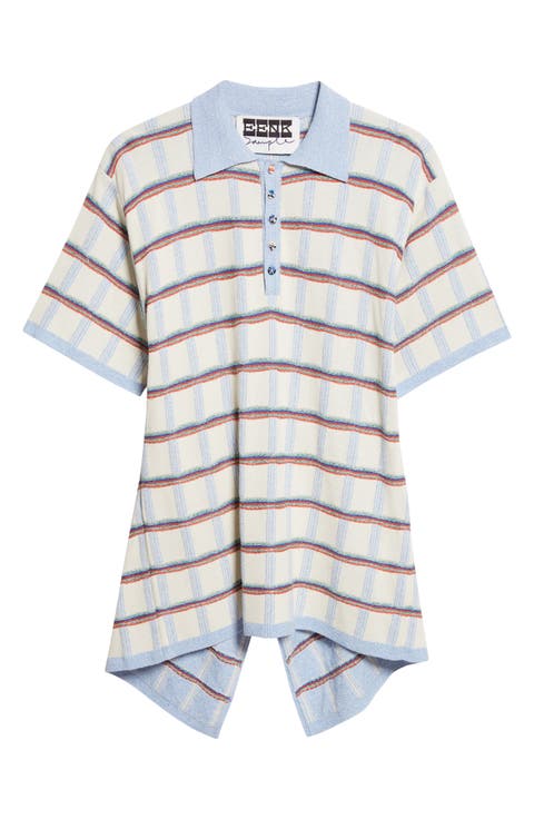 Back Button Check Jacquard Polo