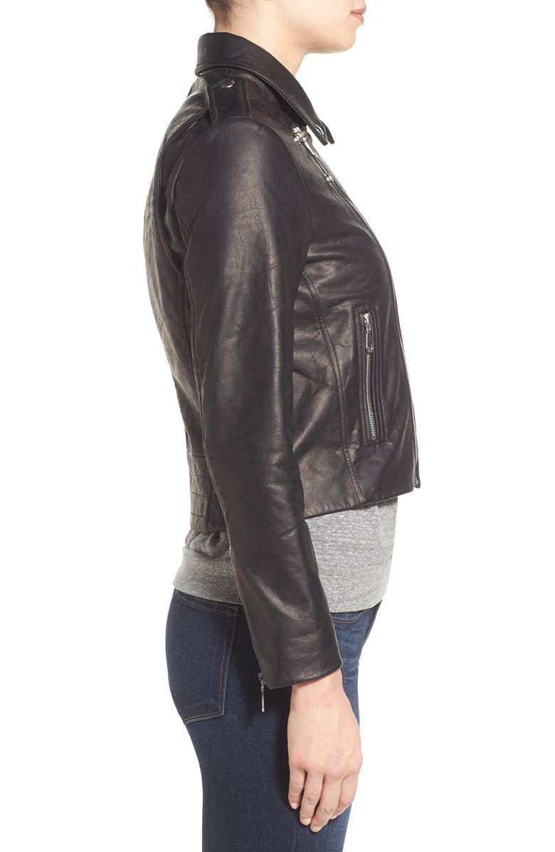 Rebecca Minkoff 'Nana' Leather Moto Jacket, Alternate, color, 