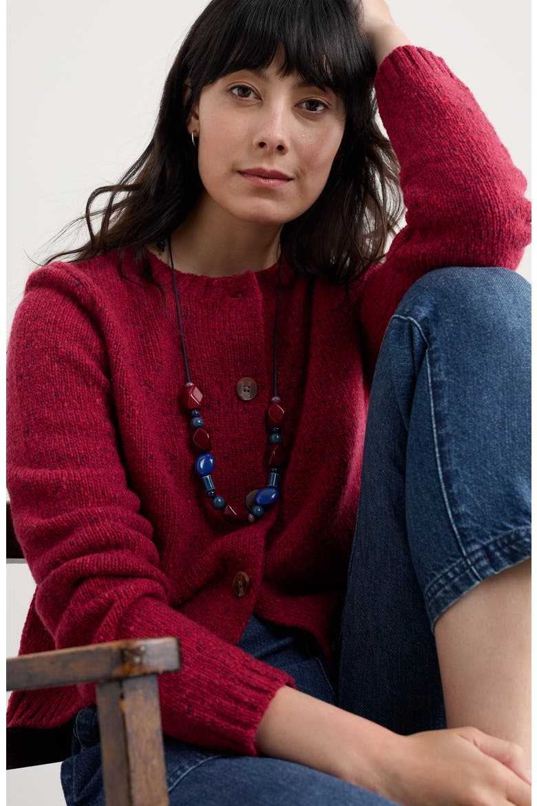 Dawson Pick Merino Wool Blend Cardigan, Alternate, color, DAHLIA