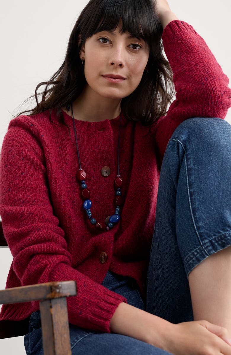 Seasalt Cornwall Dawson Pick Merino Wool Blend Cardigan, Alternate, color, Dahlia